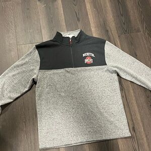 Ohio State Buckeyes Champion Men's Black and Gray Zip Up Sweater